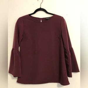Banana Republic Burgundy Bell Sleeve Blouse